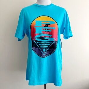 Columbia PFG T-Shirt Mens Size Medium Performance Fishing Gear Graphic Tee Blue